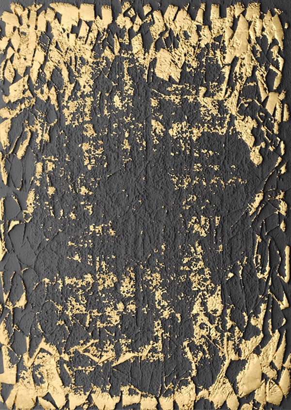 Soyut Kanvas Tablo Siyah Altın Eski Dikey