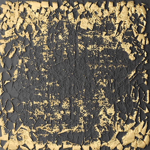 Soyut Kanvas Tablo Siyah Altın Eski Kare