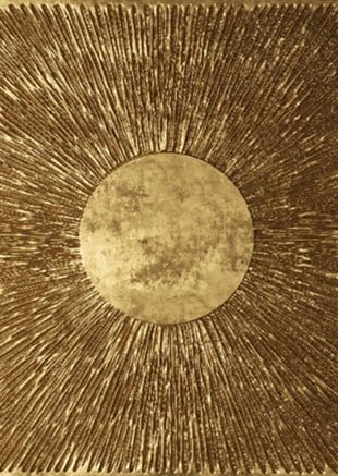 Altın Ay Desenli Modern Kare Kanvas Tablo Dikey