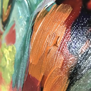 Boya Kabartmalı Renkli Kız Kanvas Tablo