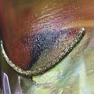 Renkli Boya İşlemeli Kemanlı Kadın Kanvas Tablo