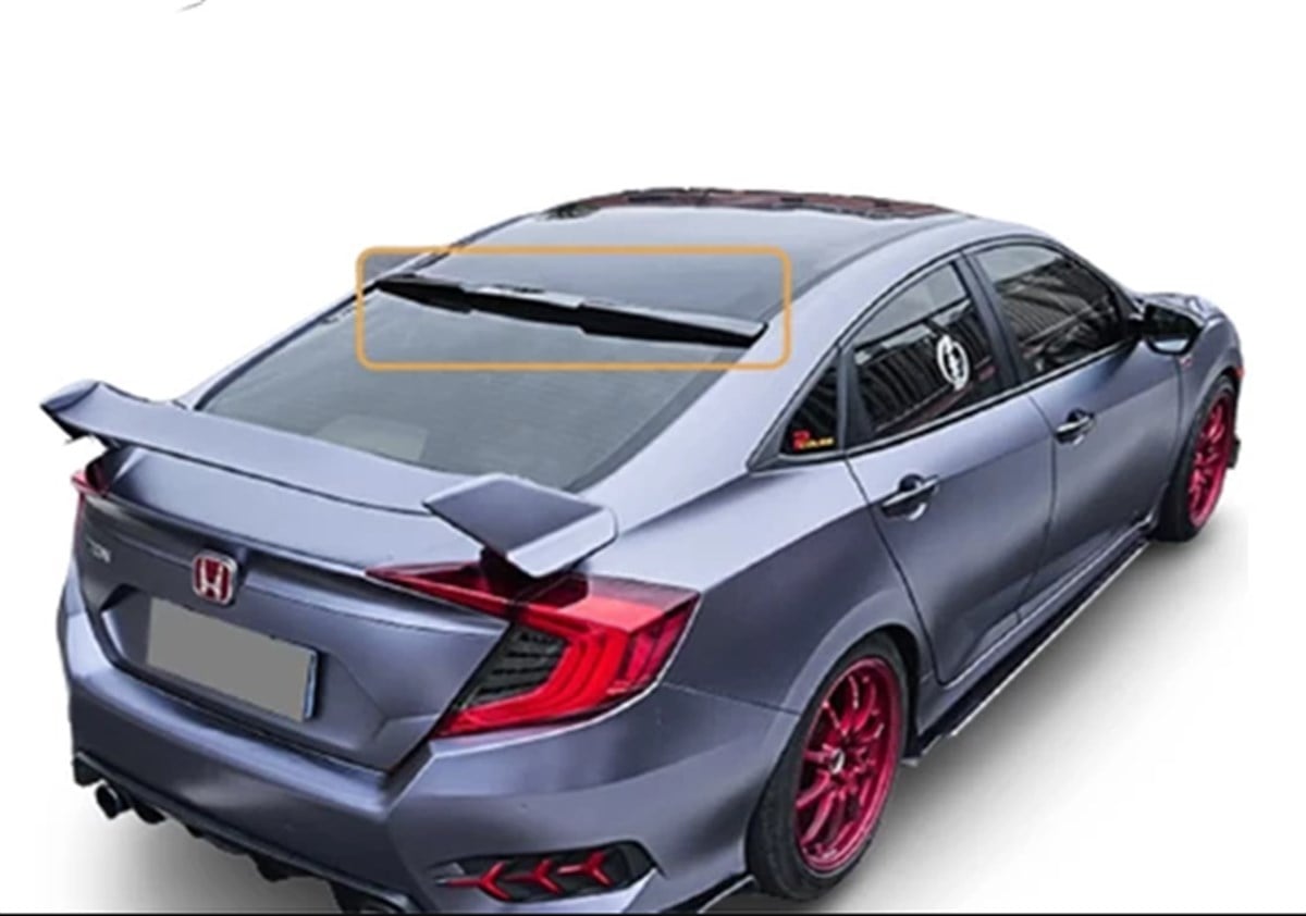 Honda Civic Rs Cam Üstü Pianoblack Spoiler Plastik 2016-2020