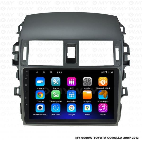 Audio StationToyota Corolla Android Carplay Navigasyon ve Multimedya Sistemi 2007-2013