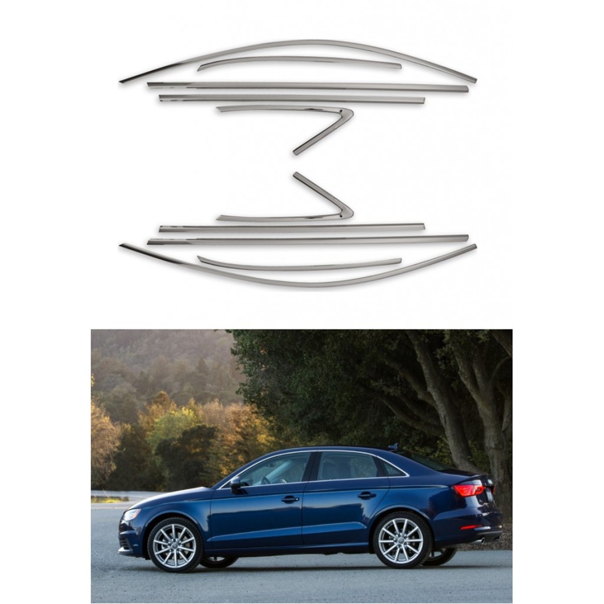 NETRONAudi A3 Sedan Krom Cam Çerçevesi 2013 Sonrası