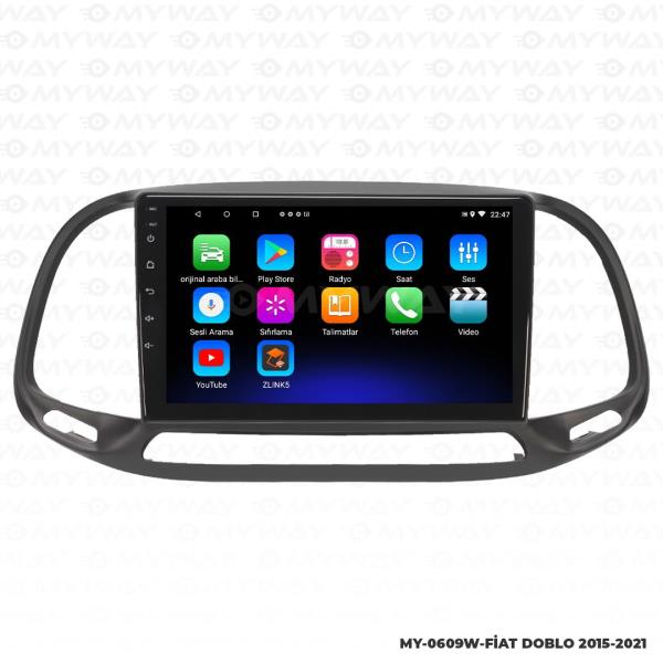 Audio StationFiat Doblo 9 inç Android Navigasyon ve Multimedya Sistemi 2016-2021