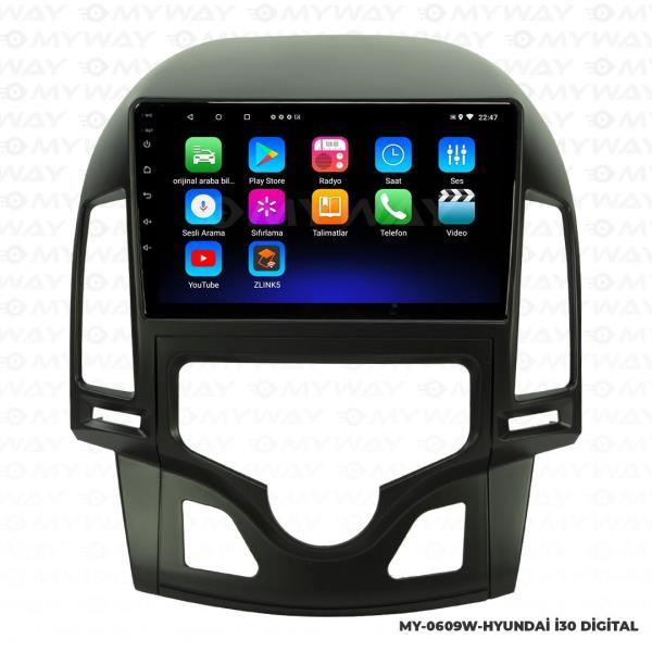 ATASHyundai i30 Digital Klima 9 inç Android Navigasyon ve Multimedya Sistemi 2008-2011