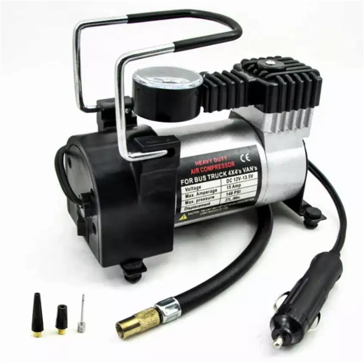 Metal Hava Kompresörü 12 Volt Çelik Gövde Çantalı