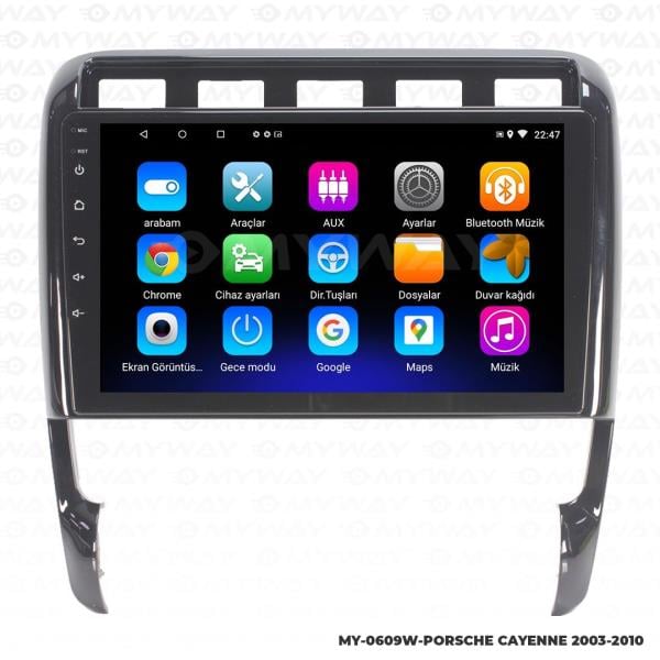 Audio StationPorsche Cayenne 9 inç Android Navigasyon ve Multimedya Sistemi 2003-2010
