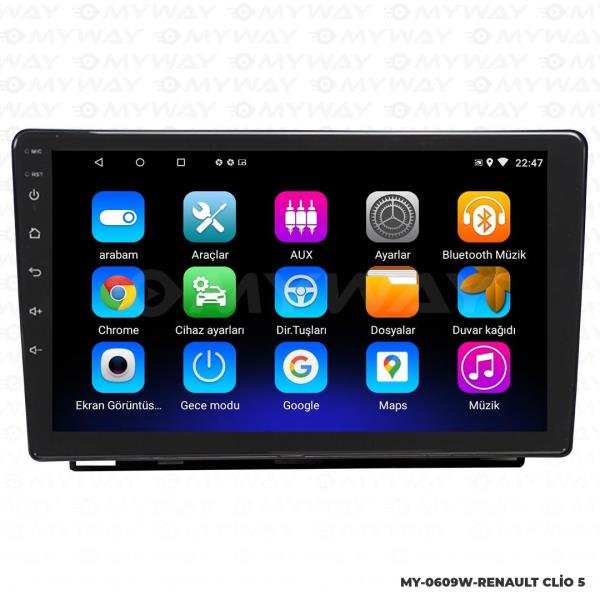 Audio StationRenault Clio 5 9.7 inç Tesla Android Navigasyon ve Multimedya Sistemi 2019-2021