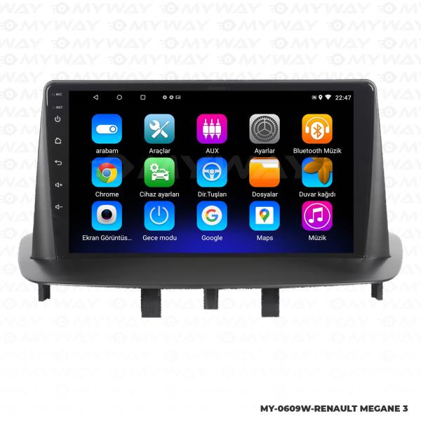 Audio StationRenault Megane 3 9 inç Android Navigasyon ve Multimedya Sistemi 2011-2013