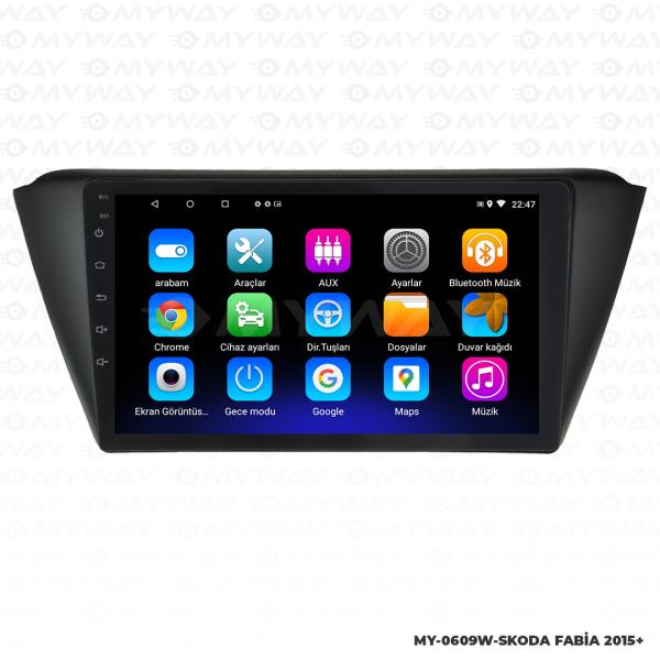 Audio StationSkoda Fabia 9 inç Android Navigasyon ve Multimedya Sistemi 2015-2020