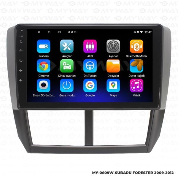 Audio StationSubaru Forester 9 inç Android Navigasyon ve Multimedya Sistemi 2008-2012