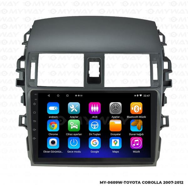 Audio StationToyota Corolla Android Carplay Navigasyon ve Multimedya Sistemi 2007-2013