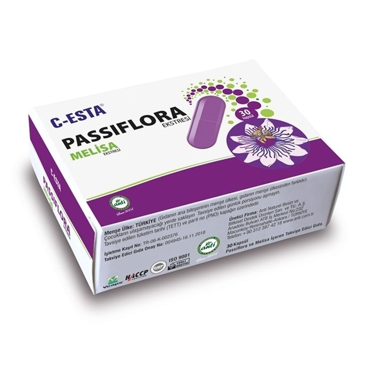 C-Esta Passiflora ve Melisa 30 Kapsül