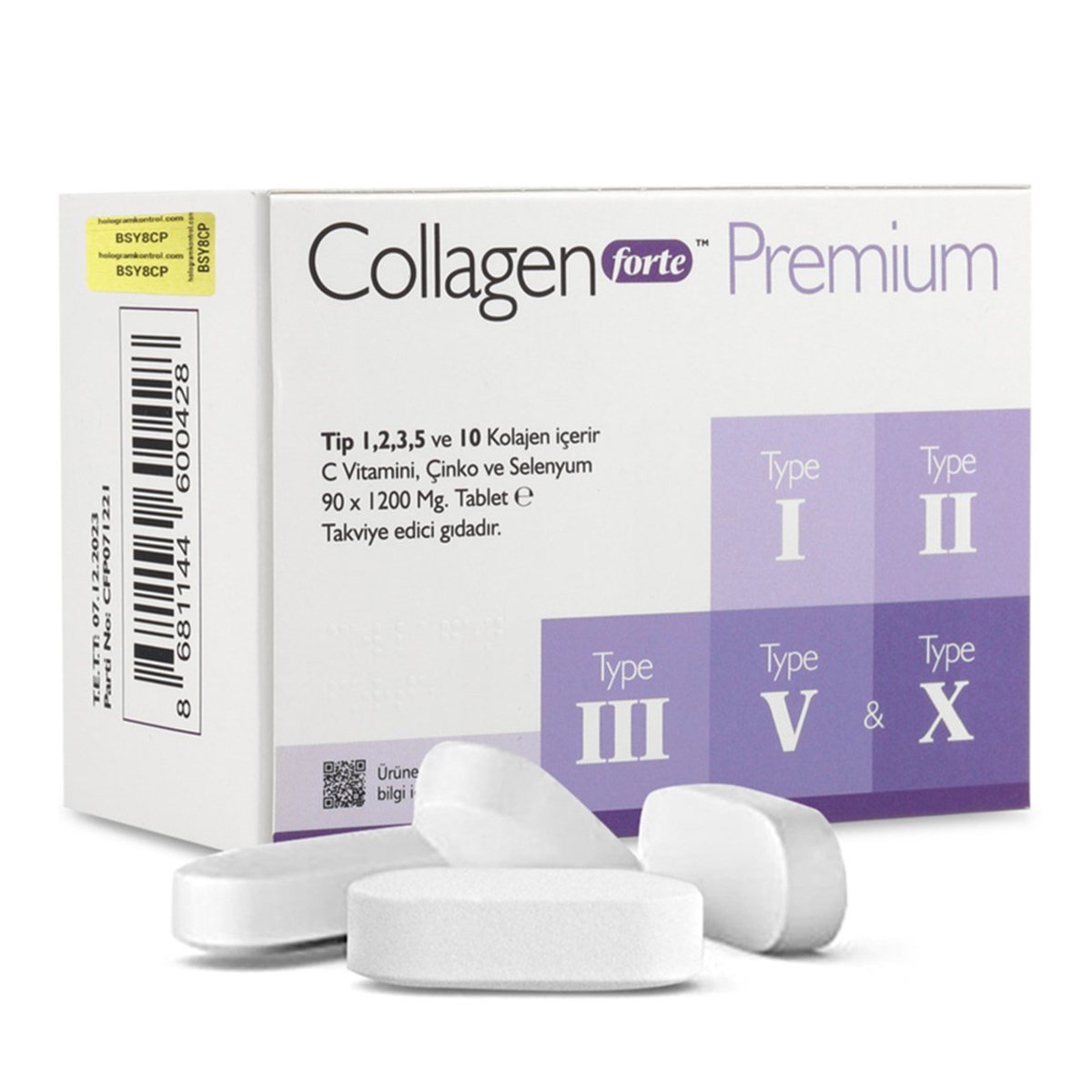 Collagen Forte Premium 5 Tip Kolajen 90x1300 mg | Vitamin Dolabı