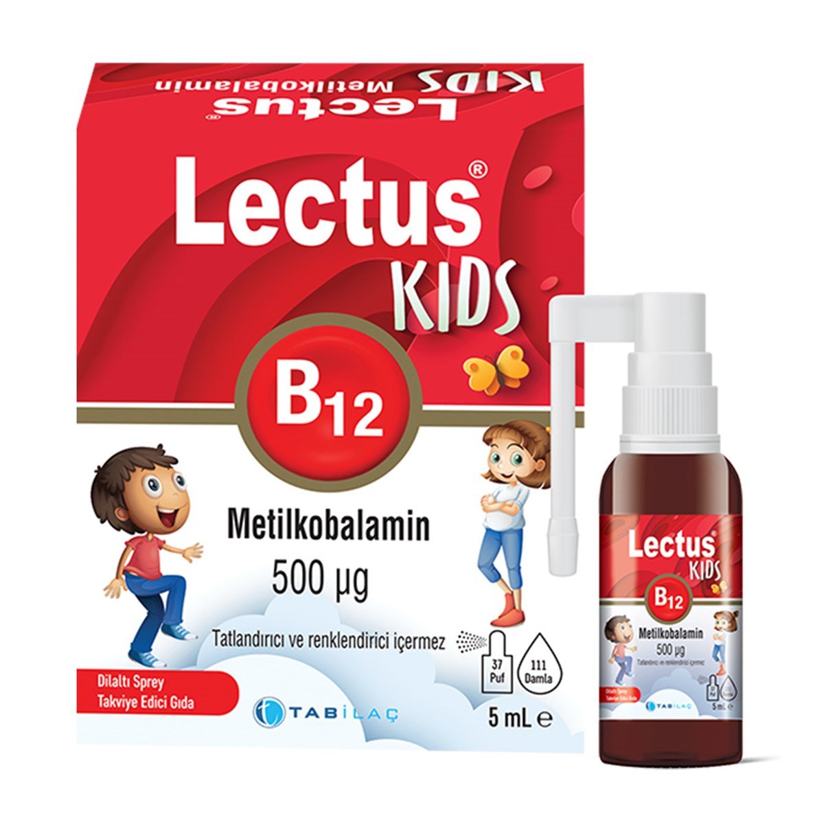 Lectus Kids B12 Metilkobalamin 500 mcg 5 ml Sprey | Vitamin Dolabı