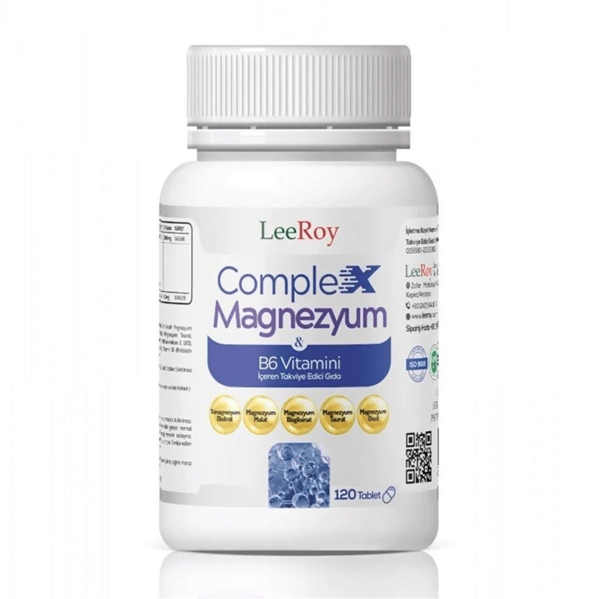 LeeRoy Complex Magnezyum & B6 Vitamini 120 Tablet Vitamin Dolabı