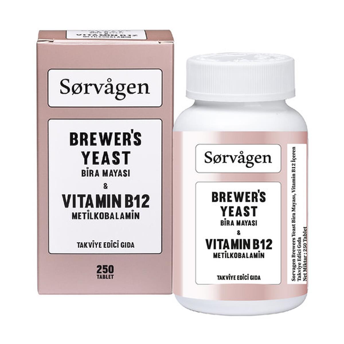 Sorvagen Brewer's Yeast Vitamin B12 250 Tablet Vitamin Dolabı