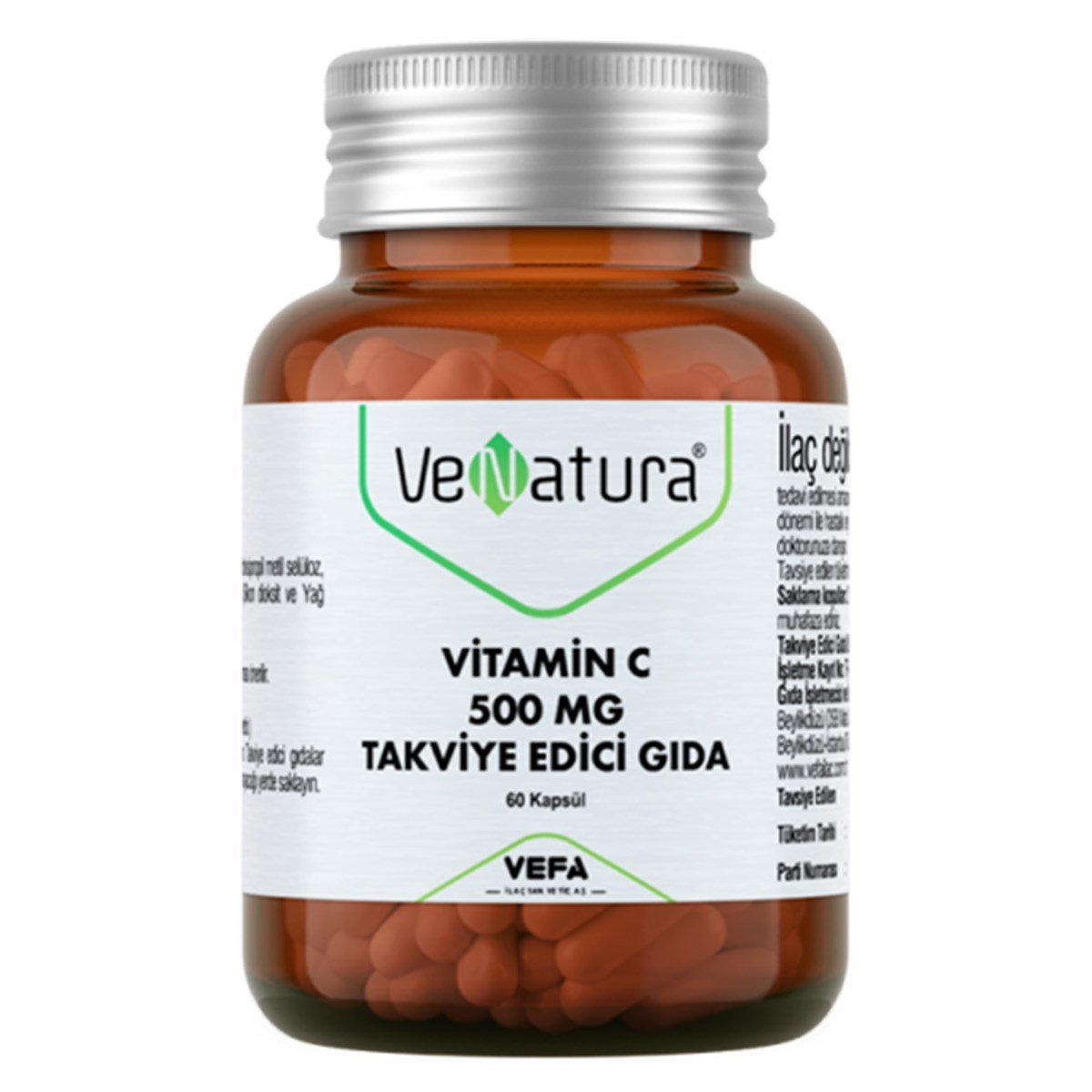 VeNatura Vitamin C 500 mg 60 Kapsül Vitamin Dolabı
