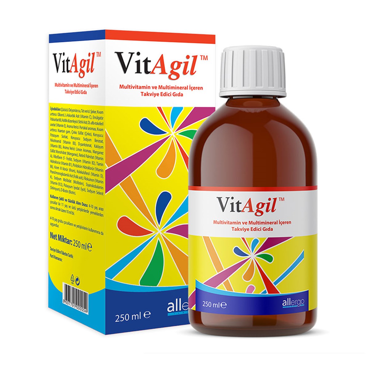 VitAgil Multivitamin Multimineral Şurup 250 ml | Vitamin Dolabı