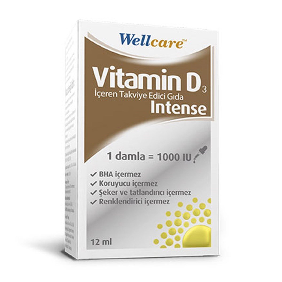 Wellcare Vitamin D3 İntense 1000 IU 12ml | Fiyatı 52 TL | Vitamin Dolabı