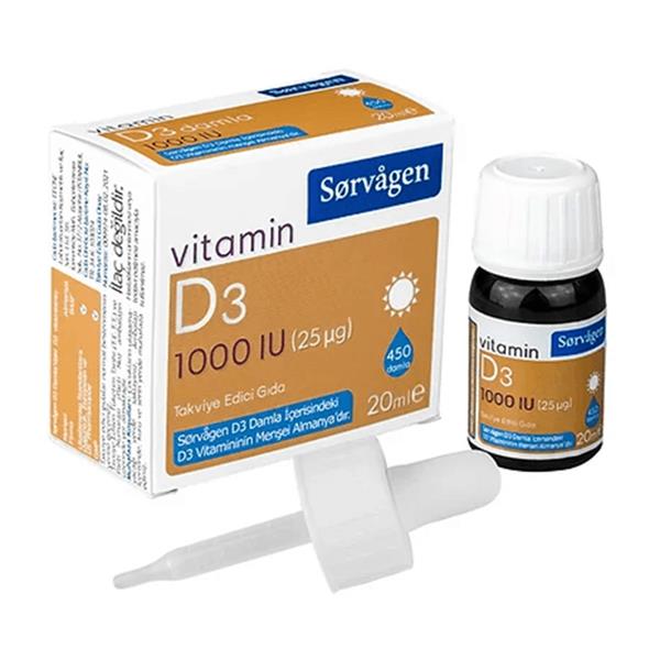 Sorvagen Vitamin D3 1000 IU Damla 20 ml Vitamin Dolabı