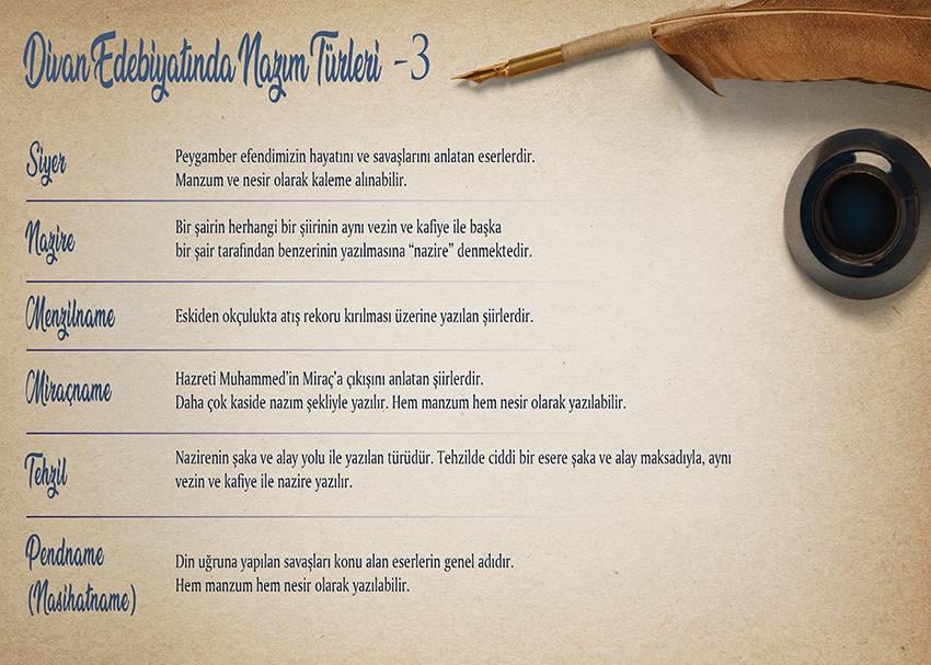 Divan Edebiyatı Nazım Türleri - 3 P EDB 31