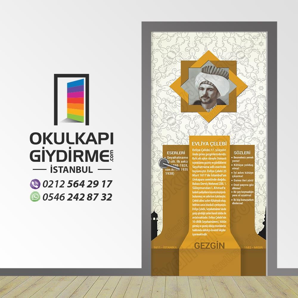 Kapı Giydirme Bilim İnsanları Evliya Çelebi KG Bİ 05