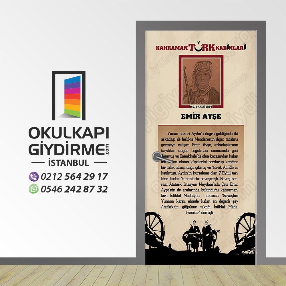 Kapı Giydirme Kahraman Türk Kadınları EMİR AYŞE KG KTK 04
