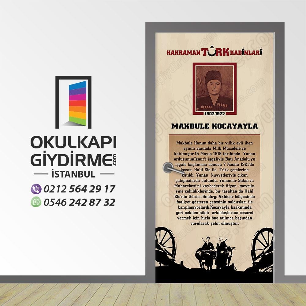 Kapı Giydirme Kahraman Türk Kadınları MAKBULE KOCAYAYLA KG KTK 02