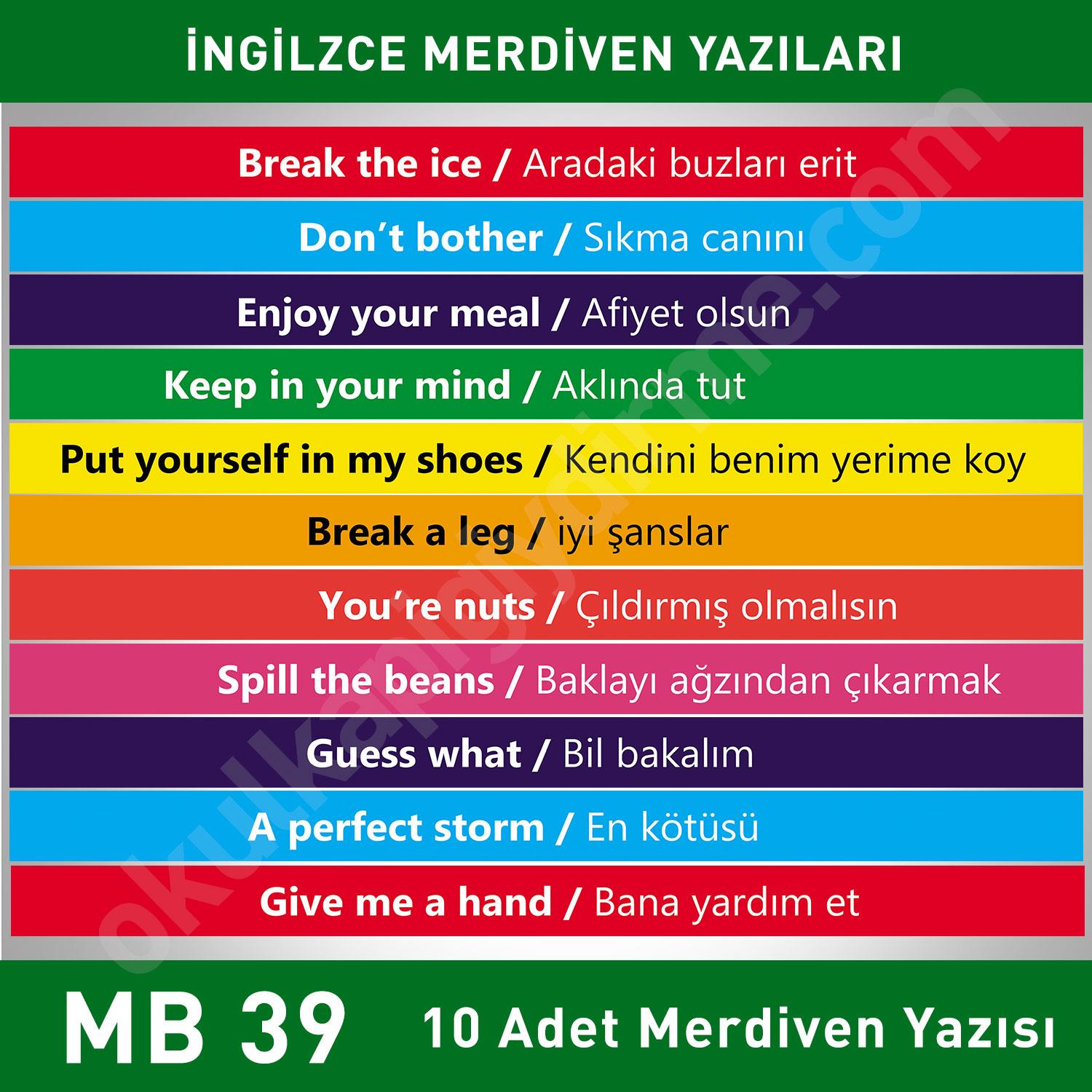 Merdiven Yazıları İngilizce MB 039