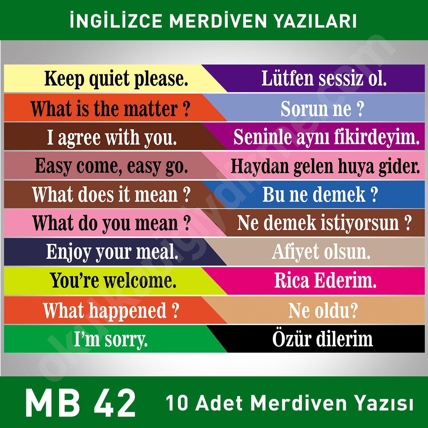 Merdiven Yazıları İngilizce MB 042