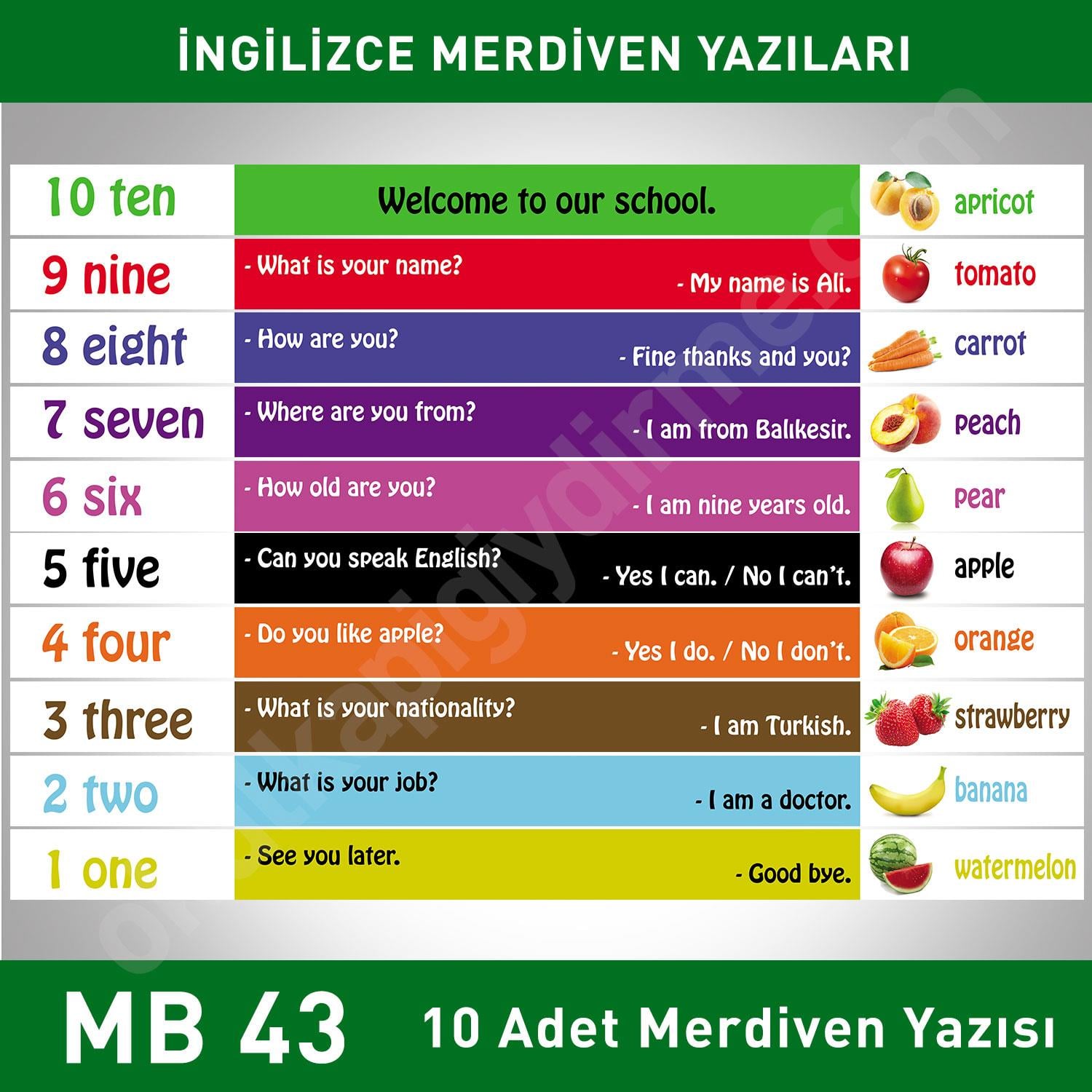 Merdiven Yazıları İngilizce MB 043