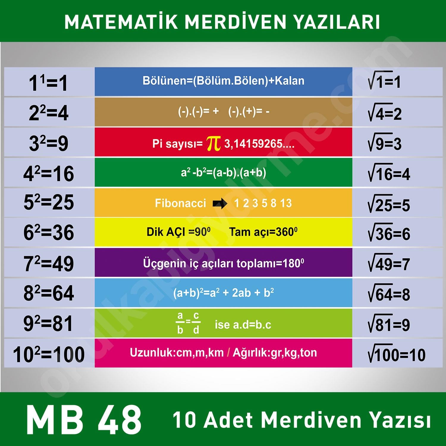 Merdiven Yazıları Matematik MB 048
