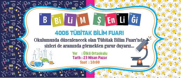 Tübitak Bilim Fuarı Davetiye BFDA 04