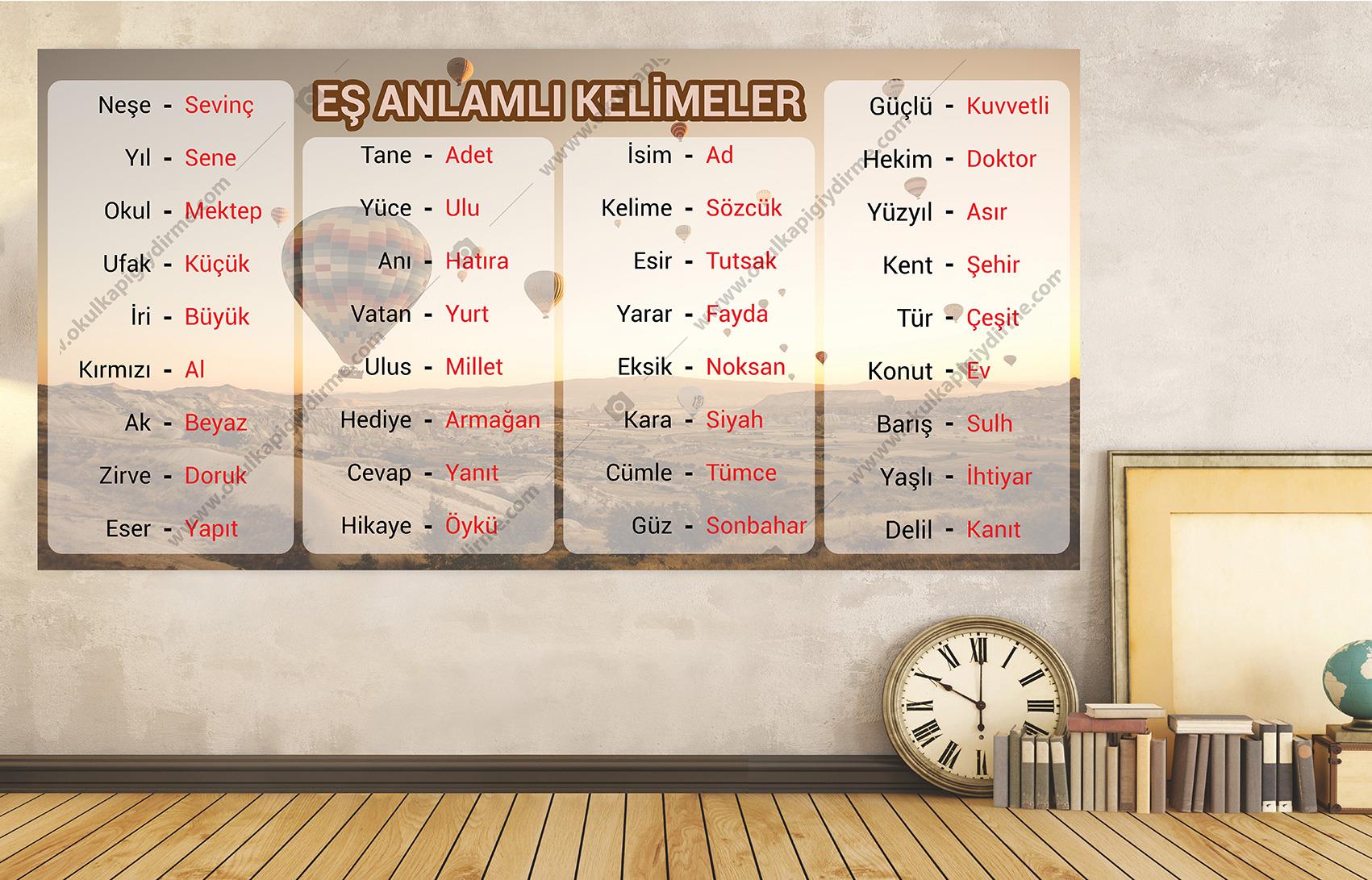 Duvar Giydirme Eş Anlamlı Kelimeler DG TE 17 
