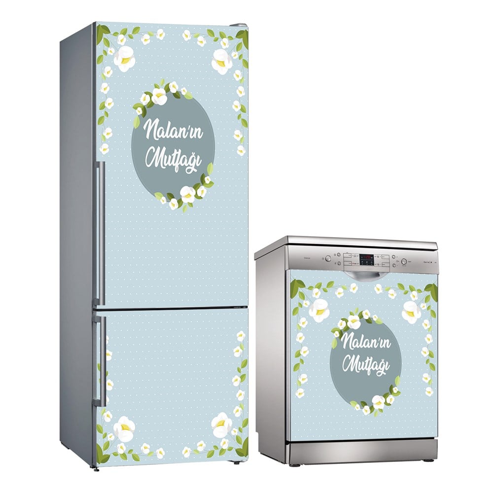 Kişiye Özel Buzdolabı ve Bulaşık Makinesi Folyo Kaplama Stickerı 