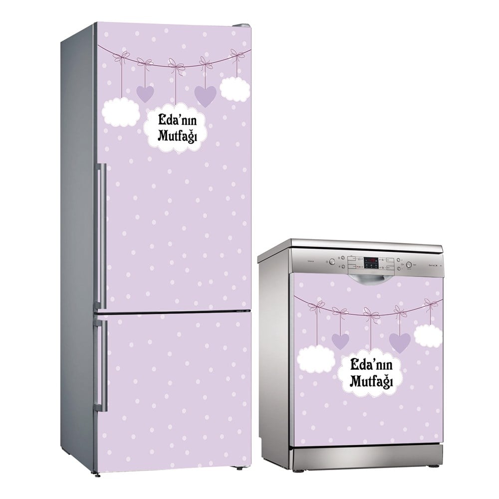 Kişiye Özel Buzdolabı ve Bulaşık Makinesi Folyo Kaplama Stickerı 