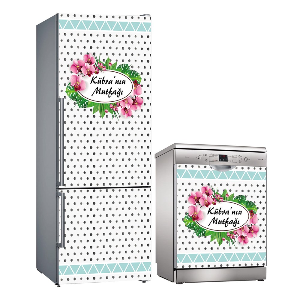 Kişiye Özel Buzdolabı ve Bulaşık Makinesi Folyo Kaplama Stickerı 