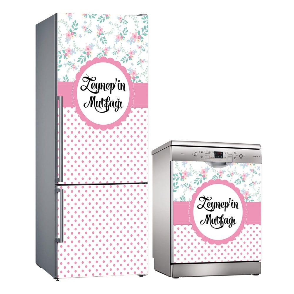 Kişiye Özel Buzdolabı ve Bulaşık Makinesi Folyo Kaplama Stickerı 