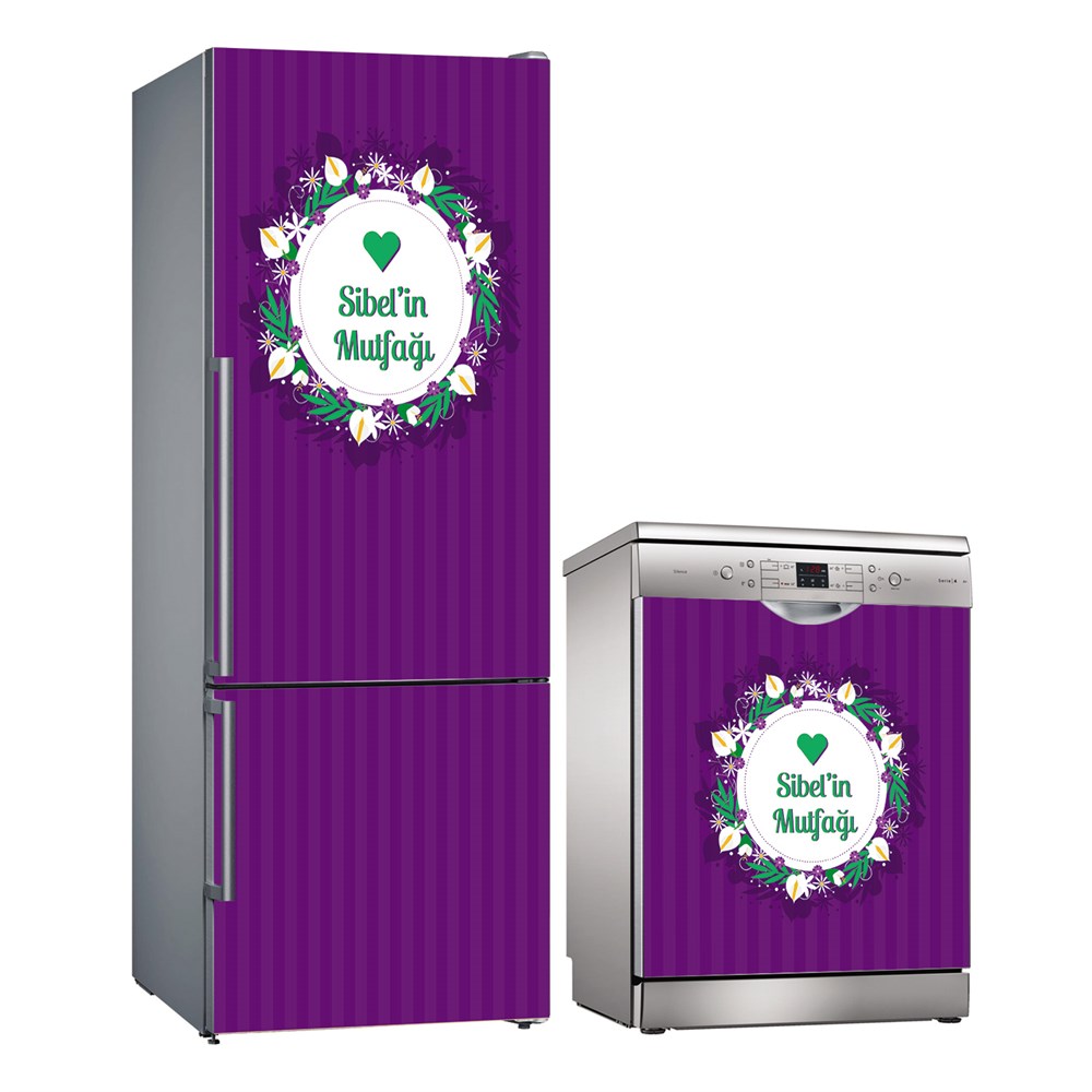 Kişiye Özel Buzdolabı ve Bulaşık Makinesi Folyo Kaplama Stickerı 