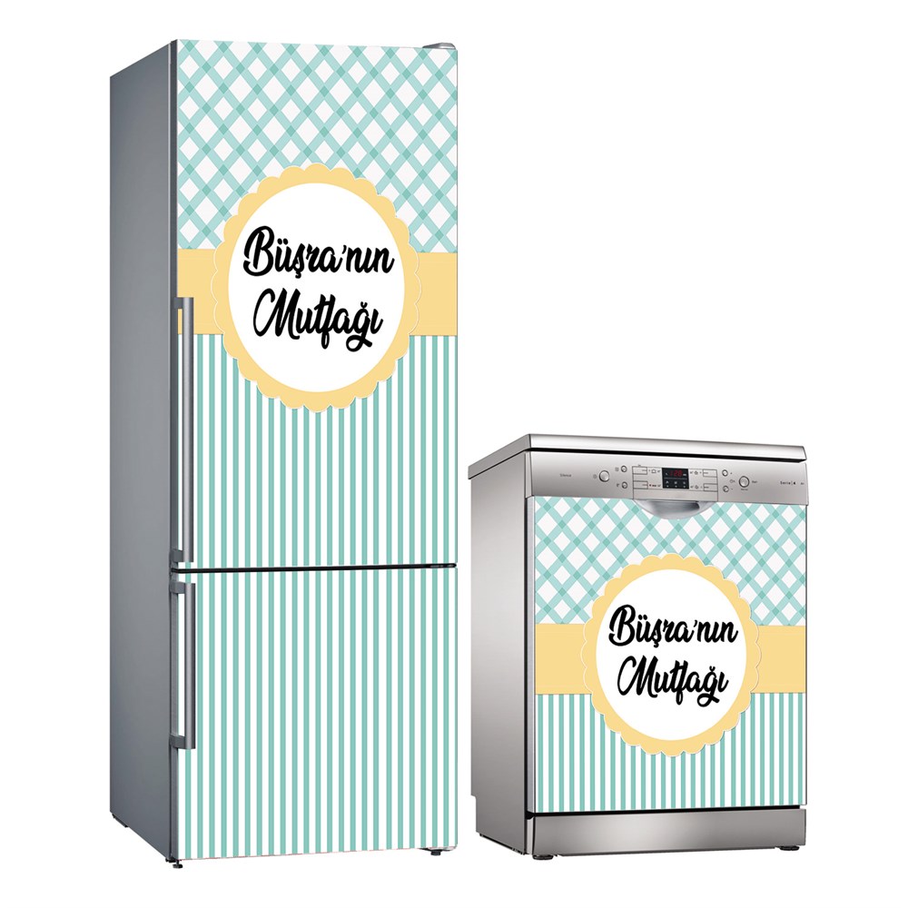 Kişiye Özel Buzdolabı ve Bulaşık Makinesi Folyo Kaplama Stickerı 