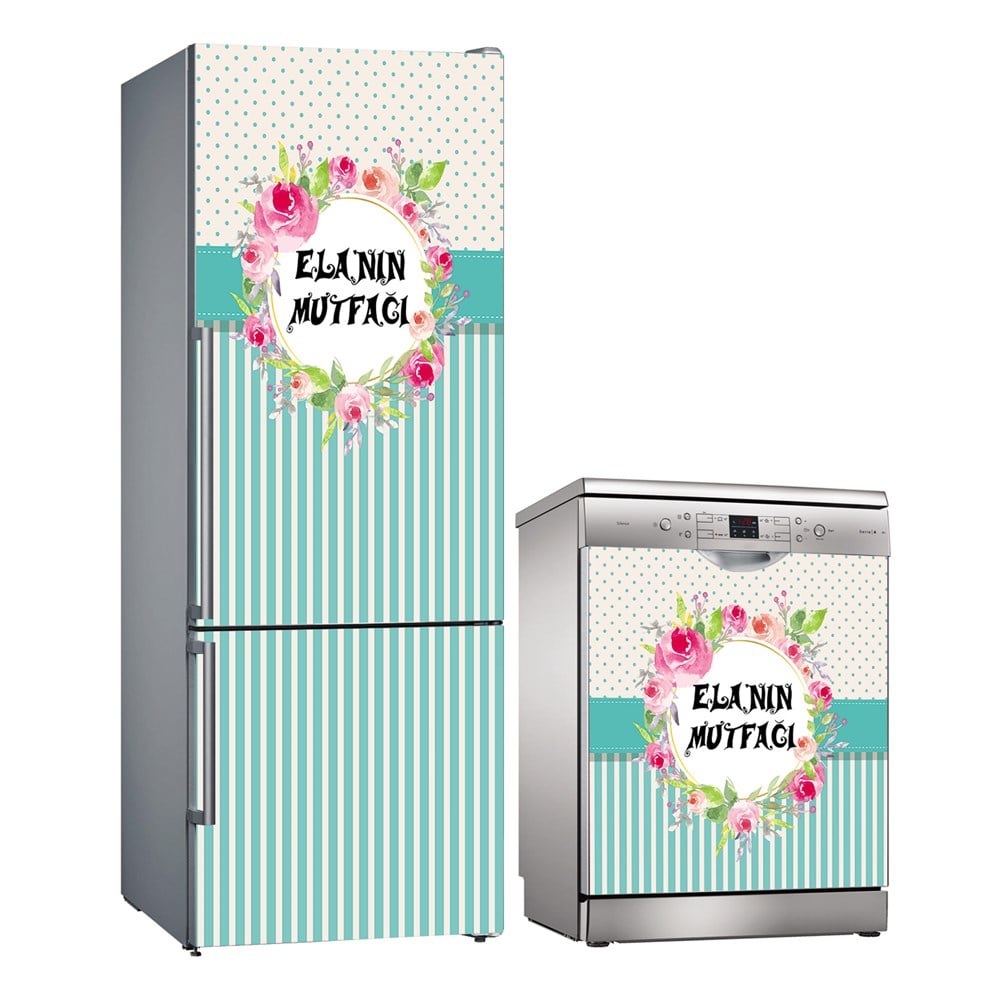 Kişiye Özel Buzdolabı ve Bulaşık Makinesi Folyo Kaplama Stickerı 
