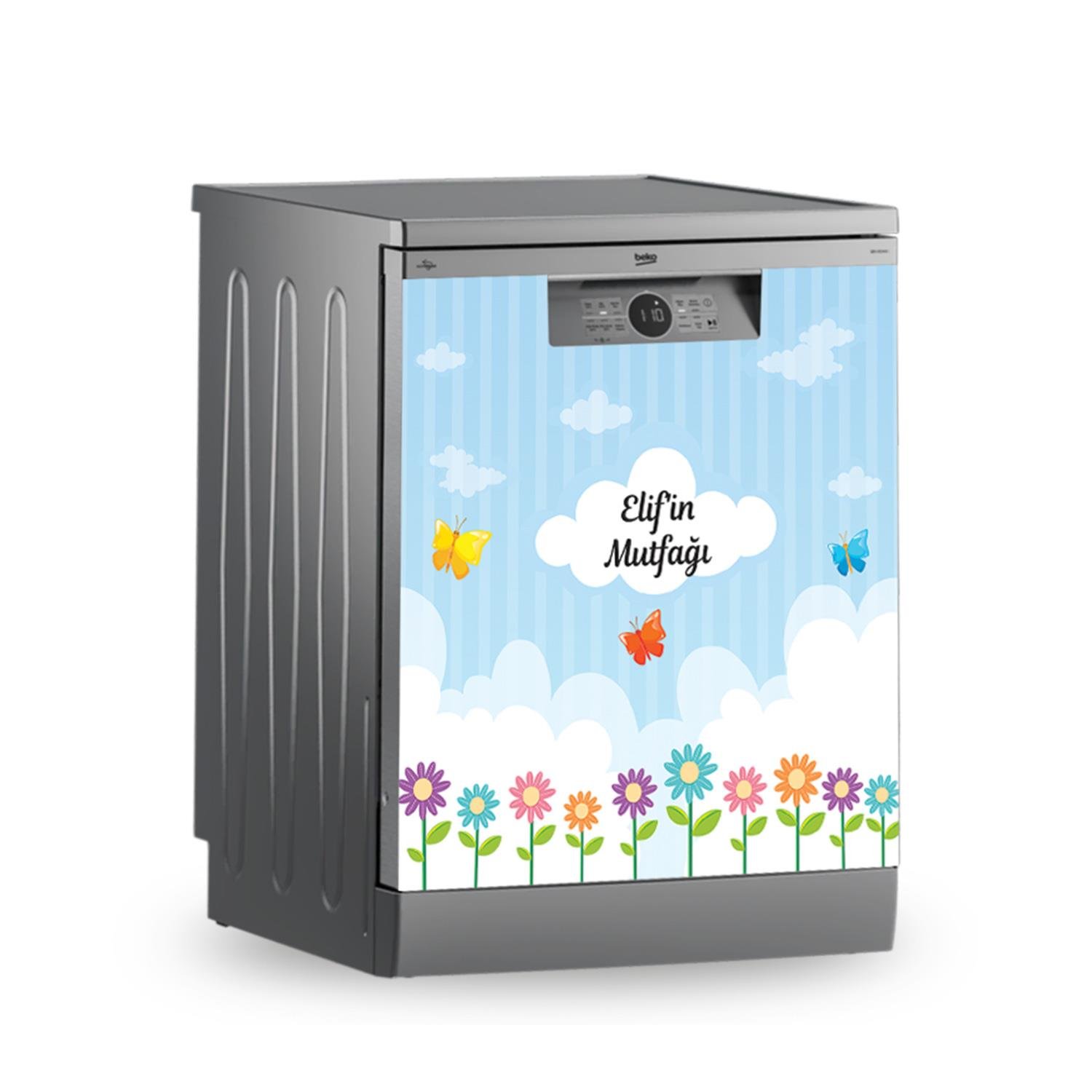 Buzdolabı ve Bulaşık Makinesi Kaplama Folyo Sticker Kişiye Özel 127