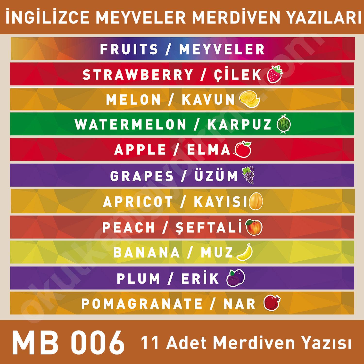İngilizce Meyveler MB 006