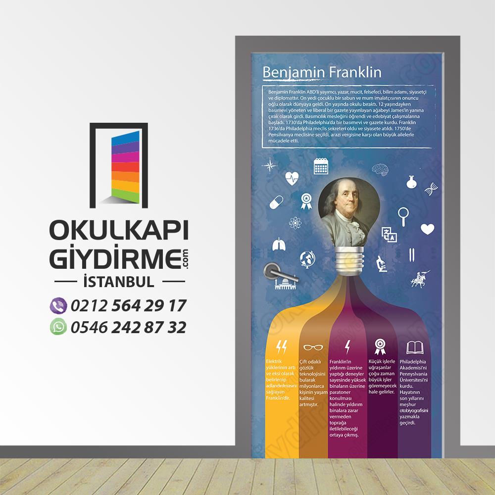 Kapı Giydirme Bilim İnsanları Benjamin Franklin  KG Bİ 57