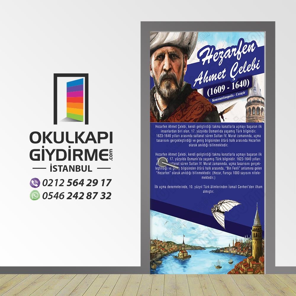 Kapı Giydirme Bilim İnsanları Hezarfen Ahmet Çelebi KG Bİ 87
