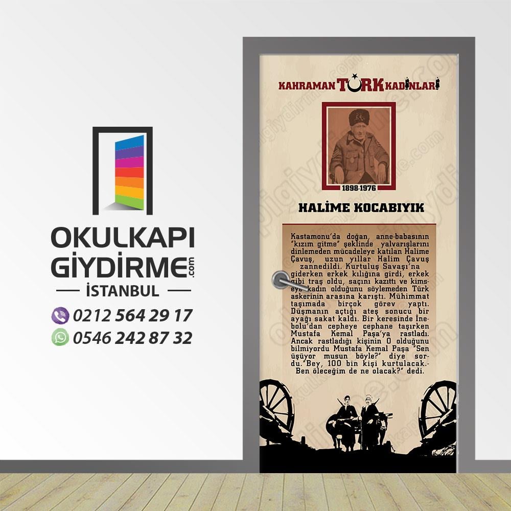 Kapı Giydirme Kahraman Türk Kadınları HALİME KOCABIYIK KG KTK 01