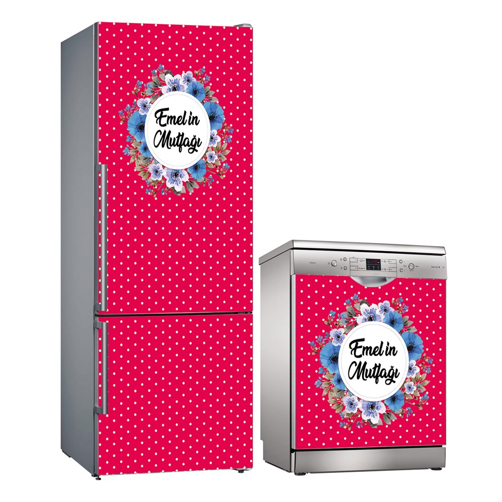 Kişiye Özel Buzdolabı ve Bulaşık Makinesi Folyo Kaplama Stickerı 