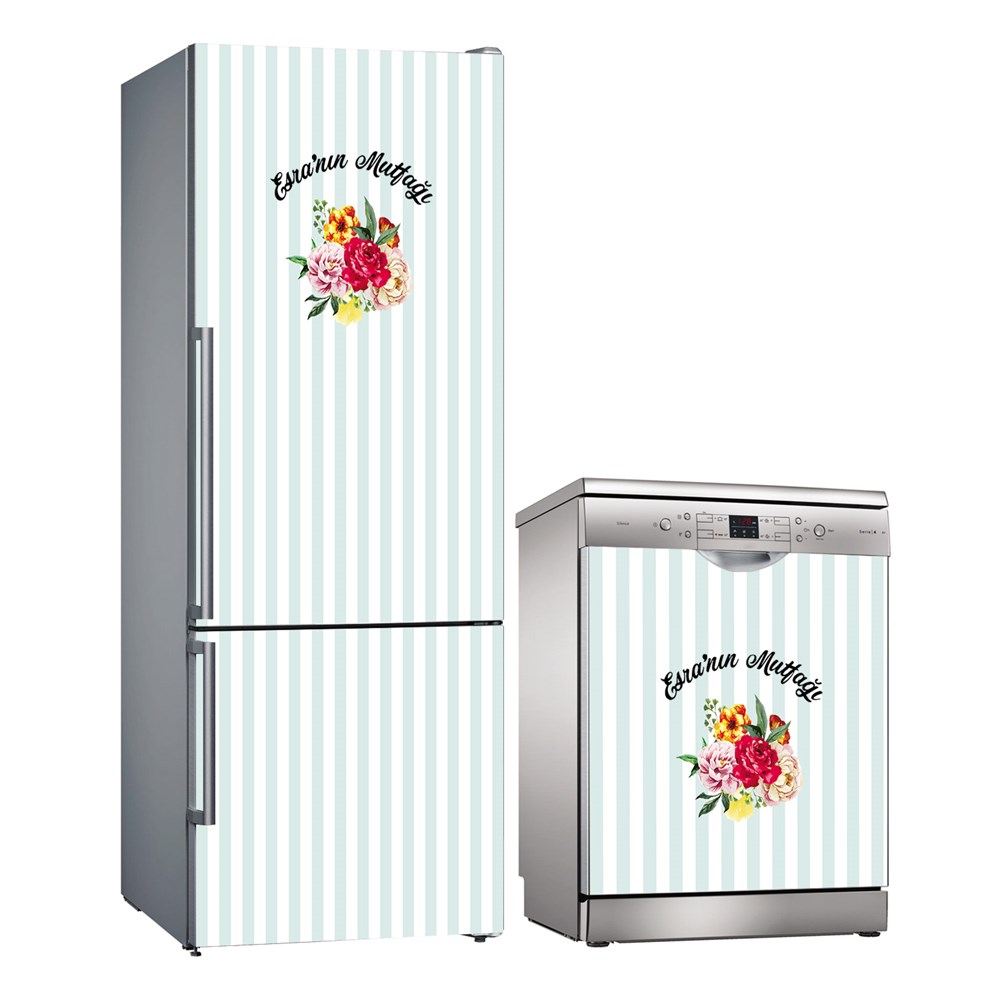 Kişiye Özel Buzdolabı ve Bulaşık Makinesi Folyo Kaplama Stickerı 